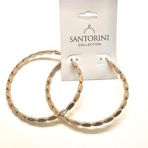 Santorini Collection Gold Hoop Earrings 2 1/2”